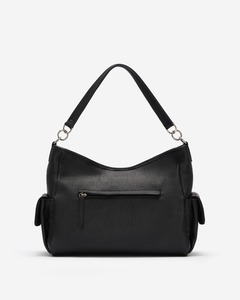 Sac Hobo en Cuir Véritable Noir pour Femmes, Mode Candy, Sangle Unique, Poches Latérales, Sac à Bandoulière Décontracté, Fermeture Éclair Douce, Réglable - Product Image 6