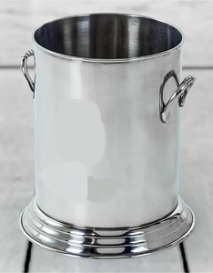 Refroidisseur de vin en métal de forme simple moderne seau à glace couleur noire élégante pour la maison hôtel restaurant et fête logo personnalisé - Product Image 2