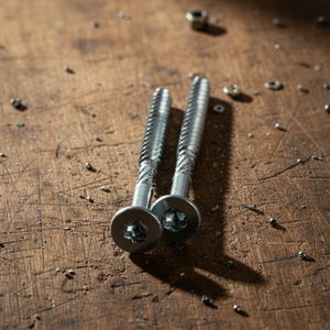 Tornillos autorroscantes de acero al carbono de grado industrial, con rosca gruesa, cabeza avellanada, accionamiento Torx, niquelados y con óxido negro, para madera. - Product Image 1