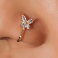 Manchette de Nez Originale sans Piercing, Anneau à Pince en Acier Chirurgical, Faux Piercing de Nez pour Femme, Bijou Corporel Tendance