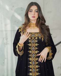 Caftán Abaya de Gasa Largo y Recto, Estilo Islámico Modesto, para Fiestas de Noche, Ropa para Mujer, Kafthan Farasha - Product Image 4