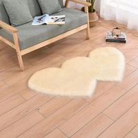 Tapis personnalisé en forme de cœur moelleux, en mélange de soie et de laine, à poils longs de 5-6 mm, pour la maison, un cadeau de mariage ou d'anniversaire