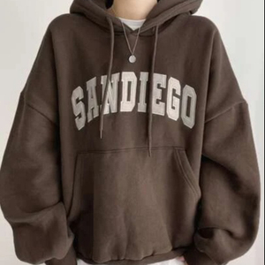 เสื้อฮู้ดดี้ผู้ชายแบบใหม่ ผ้าฝ้าย 100% ปักลาย  ทรงโอเวอร์ไซส์  แบบเรียบ  ปักลายเรียบๆ  ผ้าฟลีซสำหรับฤดูหนาว - Product Image 1