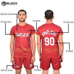 Ensemble de maillots de football unisexes personnalisés nouvelle saison maillot de football 100% polyester à séchage rapide avec logo personnalisé et noms/numéros - Product Image 5