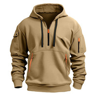 Cómodo nuevo estilo de los hombres de peso pesado sudaderas con capucha de lana con cremallera completa gruesa sudadera abrigo cálido de lana