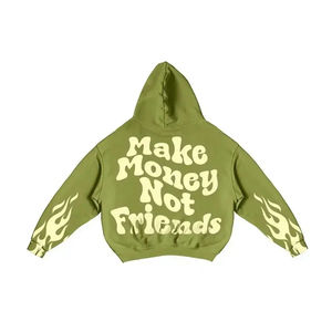 High Quality <b>men</b> Custom Cotton Tech <b>Fleece</b> hoodies <b>Top</b> Trending Plain Puff Printing Sweatsuit with Front Logo <b>men's</b> hoodies - Product Image 5