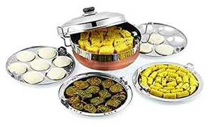 Vaporera Kadhai múltiple de acero inoxidable al mejor precio con fondo de cobre Juego de vajilla reutilizable Bajo MOQ disponible - Product Image 6