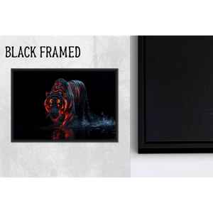 Arte Moderno Art Deco, Decoración Animal, Impresión en Lienzo con Efecto de Vidrio Surrealista, Marco Transparente, Panel Decorativo para Pared - Product Image 1