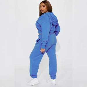 Streetwear de jogging zippé pour femmes de grande taille à la mode avec des survêtements surdimensionnés à coupe ample - Product Image 6