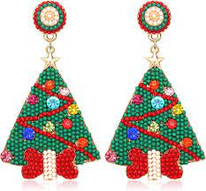 Último nuevo lujo bordado a mano con cuentas día de Navidad pendiente diseño perfecto pendiente declaración pendiente fiesta eran regalos - Product Image 6