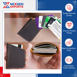 Porte-cartes en cuir véritable de qualité supérieure, cousu à la main, disponible en grande quantité, option de logo personnalisé, origine Inde - Product Image 3