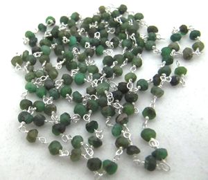 Natural Chrysoprase Rondelle Faceted Beaded Chain 3-4mm Size Chrysoprase <b>Bead</b> <b>Rosary</b> Chain - Product Image 3