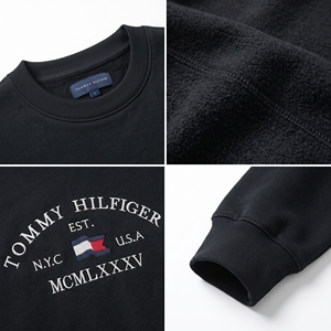 Felpa Unisex Nera con Collo Tondo, Vestibilità Regolare, Tinta Unita, Casual, in Cotone Lavorato a Maglia, Logo Frontale, Abbigliamento Primaverile - Product Image 3