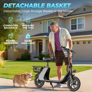 Scooter Eléctrico de Carga Windhorse C2, 450W, Plegable, con Cesta Multiusos, Velocidad de 15.6 mph, Alcance de 25 Millas, Batería de 36V/8Ah - Product Image 4