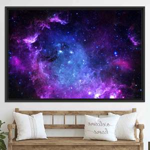 Stunning Starry Galaxy Canvas Print: Vibrant Night Sky Art,BLACK <b>FRAMED</b> CANVAS - Product Image 1