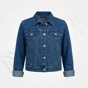 Veste en jean décontractée personnalisée pour hommes, grandes tailles, 100% coton, option logo sur le devant, respirante, veste d'hiver - Product Image 1