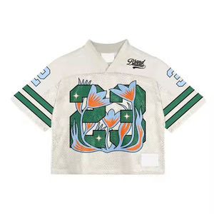 Camiseta de Fútbol de Manga Corta con Diseño de Letras, Tejido de Malla Personalizado OEM, Camiseta de Fútbol de Algodón - Product Image 2