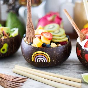 Bol en coquille de noix de coco écologique de grande capacité résistant à la chaleur bol naturel biologique fait à la main vente chaude caractéristique durable - Product Image 2