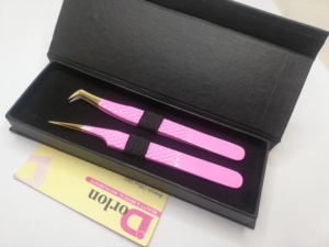 Vente chaude Or Bleu Botte Volume Extension De Cils Pince À Épiler Personnalisé Marque Privée Extensions De Cils Pince À Épiler - Product Image 3