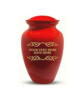 Customizable Modern Adult Metal Cremation Urn Personalized Brass Headstone Shape with Name <b>Date</b> Engraving <b>Red</b> Custom Size - Product Image 4