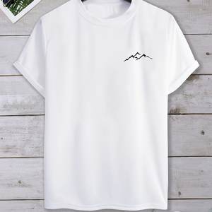 Colección Año Nuevo 2026, Camiseta de Hombre Blanca de Color Sólido, Tejido Terry, Cuello Redondo y Manga Corta, Precio al por Mayor - Product Image 1