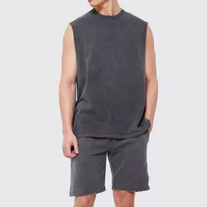 Débardeurs pour hommes en maille respirante OEM, sans manches, col en V, débardeur musculaire pour la musculation - Product Image 6