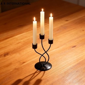 Stylish Eco-Friendly 3-Arm Metal Wire Candle Holders for <b>Valentines</b> Day & Christmas <b>Decorative</b> Iron Candlestick Holder - Product Image 5