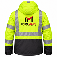 Veste de travail de sécurité en coton imperméable réfléchissant haute visibilité, à capuche, softshell, uniforme, logo personnalisé OEM, fusion sans couture