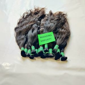 100% Remy cuticule alignée pure vierge vendeur noir couleur ondulé en vrac temple vietnamien extensions de cheveux humains - Product Image 4