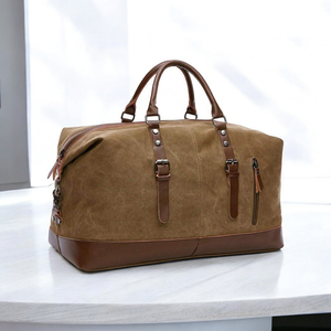 กระเป๋าเดินทางผ้าแคนวาสสำหรับผู้ชายสำหรับเดินทางสไตล์สปอร์ตทำจากหนังเคลือบสำหรับผู้ชาย - Product Image 4