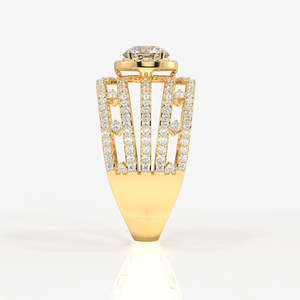 14K <b>Gold</b> Moissanite Diamond <b>Cocktail</b> <b>Ring</b> Round Cut with Elegant Style - Product Image 4