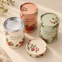 Boîte en papier kraft cylindrique écologique avec emballage rond en papier écologique pour poudre de café