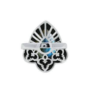 Bague en labradorite naturelle au design incroyable, argent sterling 925, forme poire 10x14mm, pierre précieuse faite à la main, bijoux bohèmes, cadeau pour elle - Product Image 6