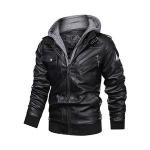 Blouson aviateur en cuir de vachette marron avec logo personnalisé, poignets et ourlet côtelés, tissu en toile, prix d'usine - Product Image 4