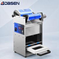 Scelleuse automatique de barquettes alimentaires DASEN, film de scellement thermique, boîte en plastique, haute productivité pour l'emballage des aliments et des boissons