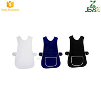 Tablier de cuisine sans manches en polyester réutilisable et tendance pour femmes, pour le nettoyage à domicile, la cuisine, la restauration, le travail, avec bordure blanche
