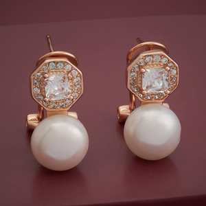 92.5 <b>Silver</b> <b>Stud</b> <b>Earrings</b> with Asscher Cut Diamond Bezel Setting Trendy Hexagon Pattern Rose Gold Inlay for Wedding Engagement - Product Image 4