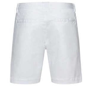 Shorts Bermuda Oxford Blancs Unis pour Hommes, Boutons, Taille Moyenne, Décontractés, en Coton Respirant Tissé - Product Image 2