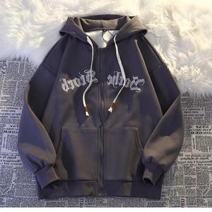 Meilleur prix Heavyweight 100% coton Sweat à capuche zippé Logo personnalisé motif de personnage brodé col à capuche d'hiver - Product Image 4