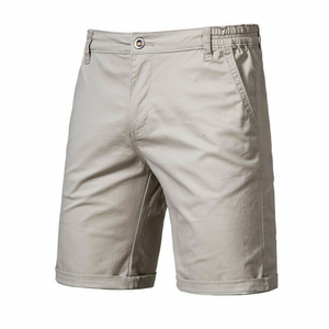 2025 Customized Comfort Casual Athletic 100% Cotton/Polyester Mens Chino <b>Shorts</b> Breathable Solid Color <b>Zipper</b> Fly Pockets - Product Image 5
