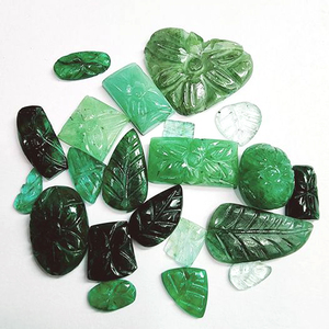 Esmeralda zambiana natural de 9mm a 24mm hoja tallada 96 Cts lote Iroc ventas hojas de alta calidad corte de piedras preciosas sueltas US $82 para todos - Product Image 1