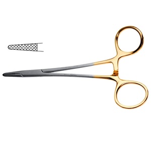 Neivert Needle Holder - <b>Tungsten</b> Carbide Serrated Jaws, One Angled <b>Ring</b> - Product Image 1