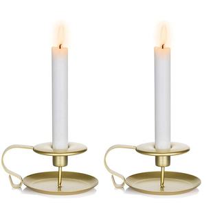 ที่ตั้งเทียนสีงาช้างของตกแต่งบ้านเครื่องประดับโลหะแบบพกพาที่จับเรียบสำหรับการดูแลทำความสะอาด - Product Image 5