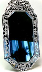 miniature Venetian classic <b>long</b> beveled clear <b>wall</b> <b>mirror</b> - Product Image 3