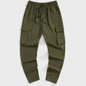 Pantalons cargo décontractés pour hommes, coupe droite, style streetwear, coupe slim, 100% coton, vêtements de travail, respirants, durables, confortables - Product Image 1