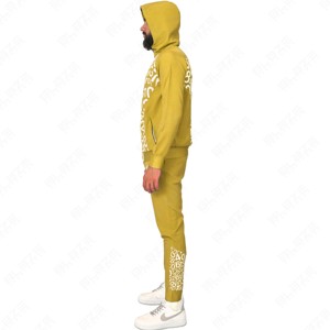 Chándales de invierno ligeros de 2 piezas con estilo Unisex, cómodo cuello con capucha y cremallera completa, estampado único de algodón 100% personalizado - Product Image 4