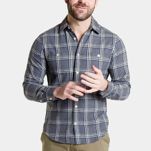 Chemise en flanelle à carreaux classique décontractée à manches longues, boutonnée, douce et confortable, à porter tous les jours, pour toutes les saisons - Product Image 1