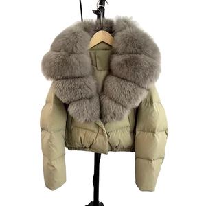 Chaqueta acolchada de lona unisex de alta calidad, estilo recortado con Abrigo acolchado, chaqueta de moda con logotipo frontal de primavera personalizado - Product Image 1