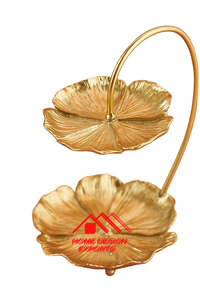 Vente chaude plateau de feuilles décoratif plateau de feuilles en aluminium plaqué or 2025 forme tendance décorative - Product Image 3