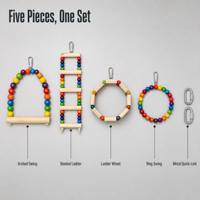 Ensemble de jouets en bois naturel pour perroquets, balançoire, échelle, pont pour perruches, calopsittes, accessoires de cage